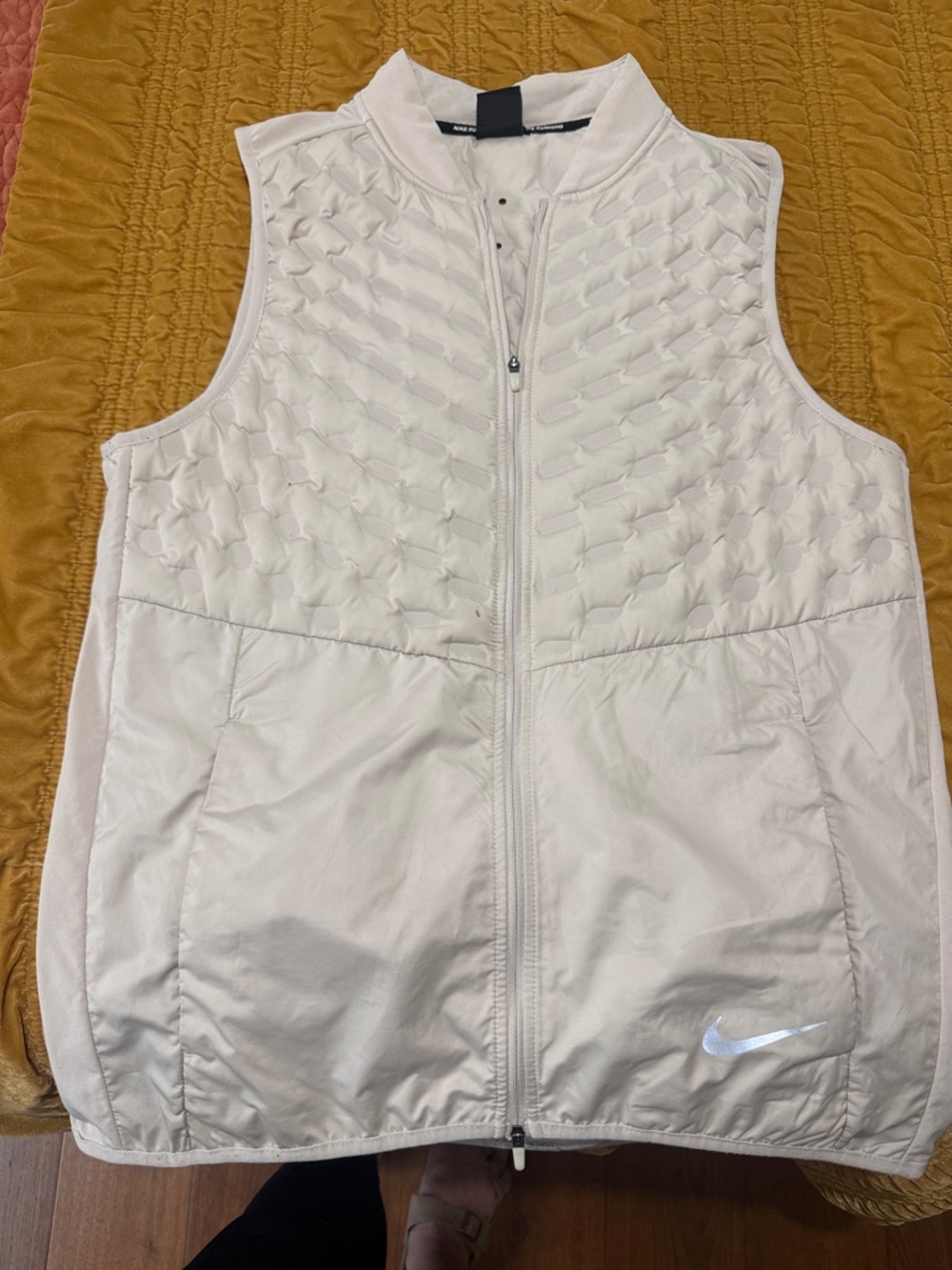 Nike Cream Quilted Front Zip Active Vest